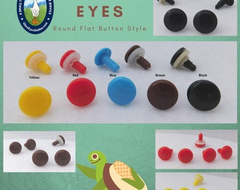 11 PAIR 9mm Safety Eyes, Noses, Buttons Flat No Pupil for Teddy Bear, Doll, Cartoon, Anime, Crochet, Sew, Amigurumi  RBE-1