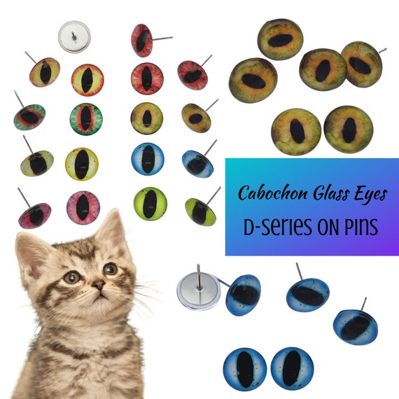 Cat Eyes Glass Cabochon Eyes For Sculpture, Carving, Needle