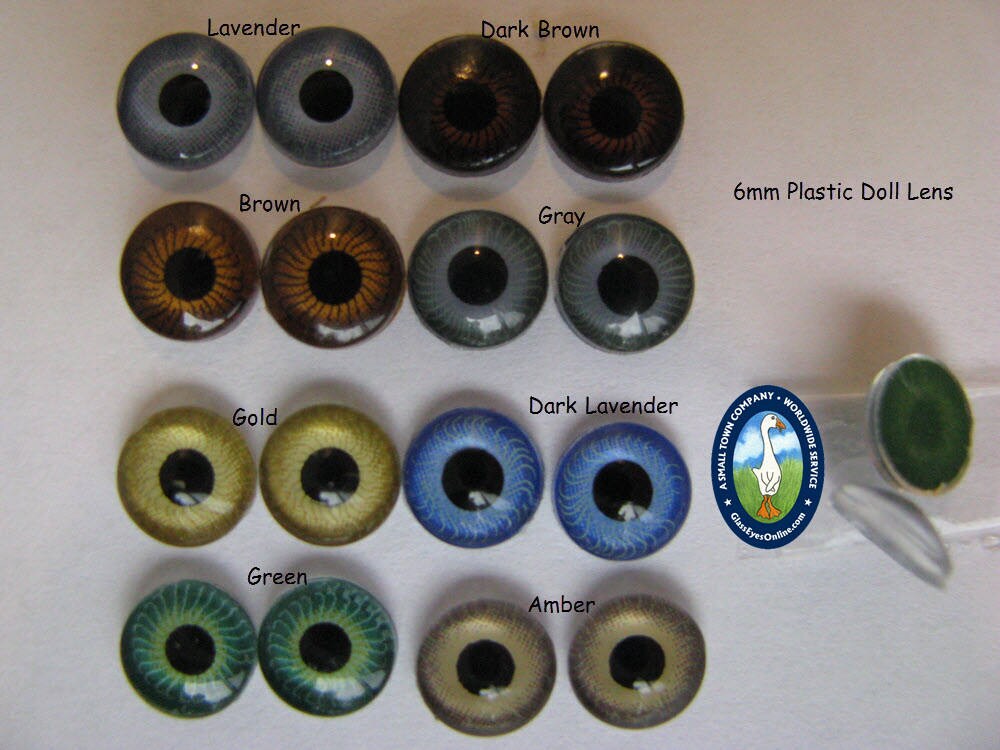 10 PAIR 6mm Plastic Doll Eyes IRIS Lens Pupil Flat Glue On Etsy