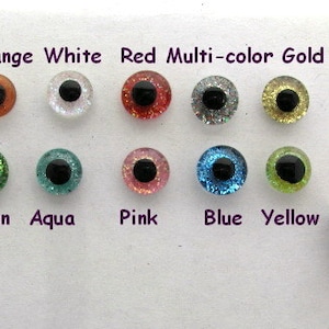 12 pair 4mm or 5mm or 6mm or 7mm or 8mm Sparkle Painted Glass EYES on Wire for teddy bears, dolls, sculpture, needlefelting ( SRG-222 )