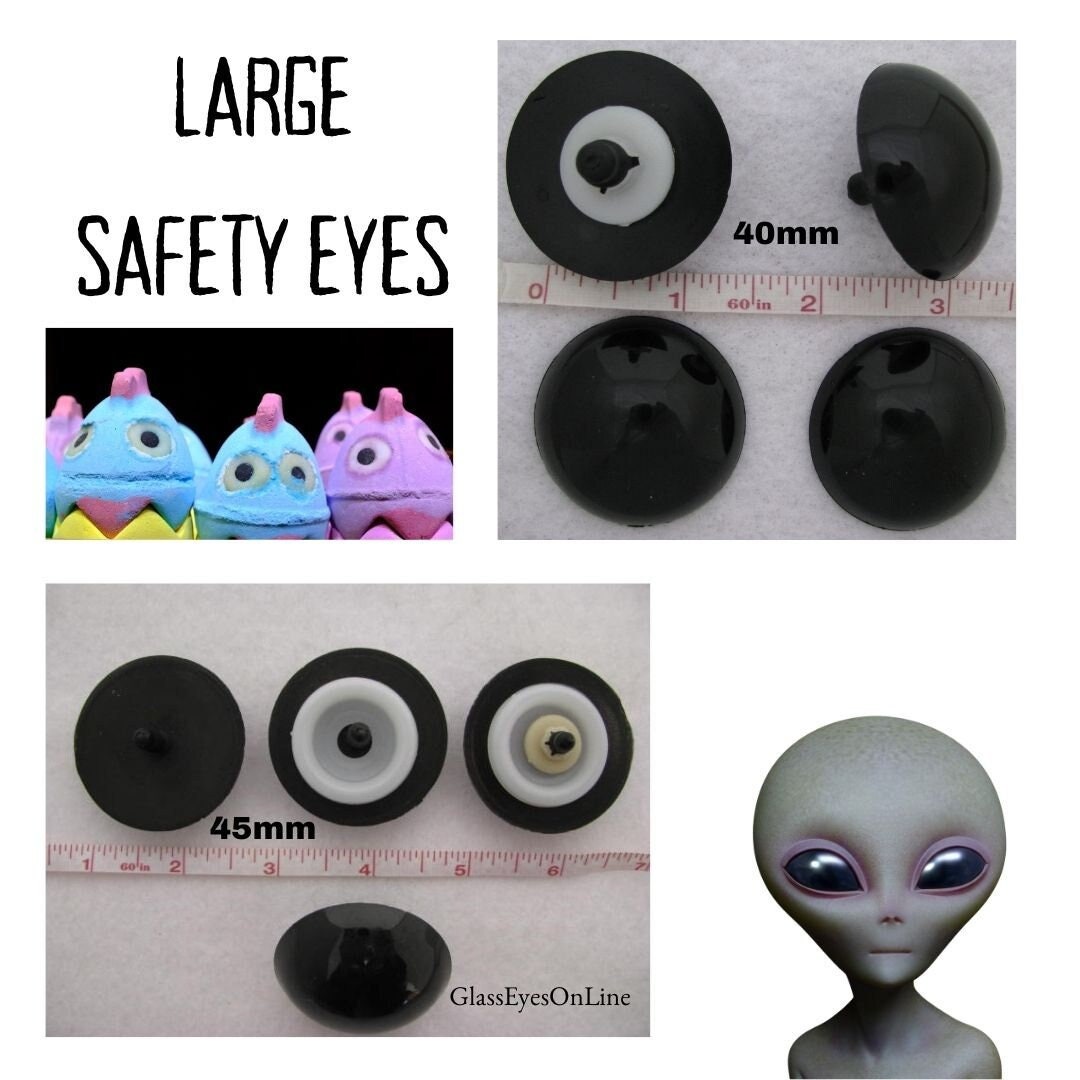10 PAIR BLACK Safety Eyes 18mm or 21mm for Teddy Bear Doll Puppet Monster  Plush Animal Use in Sewing Crochet Knitting Craft Projects PE-1 