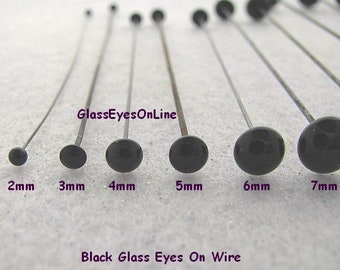 2 x  PAIRS 11-12 mm CLEAR GLASS  TEDDY /ANIMAL EYES ON WIRES 