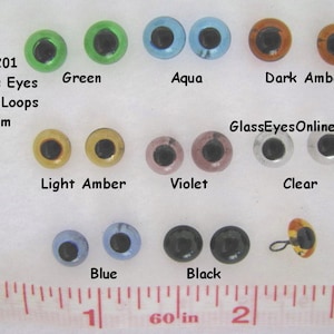 7 Pair Glass Sew On Eyes With Wire Loops Choose Size 4mm to 8mm Mix Transparent Colors For Teddy Bear Doll Needle Felting Sewing LP-201 image 4
