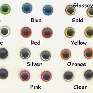 12 PAIR 6mm or 8mm or 9mm or 10mm or 12mm Safety EYES  Choose Size & Color for teddy bears, dolls, sew, amigurumi, crochet ( PE-1 )