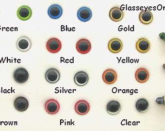 12 paires d'yeux de sécurité de 6 mm ou 8 mm ou 9 mm ou 10 mm ou 12 mm Choisissez la taille et la couleur pour les ours en peluche, les poupées, à coudre, à l'amigurumi, au crochet (PE-1)