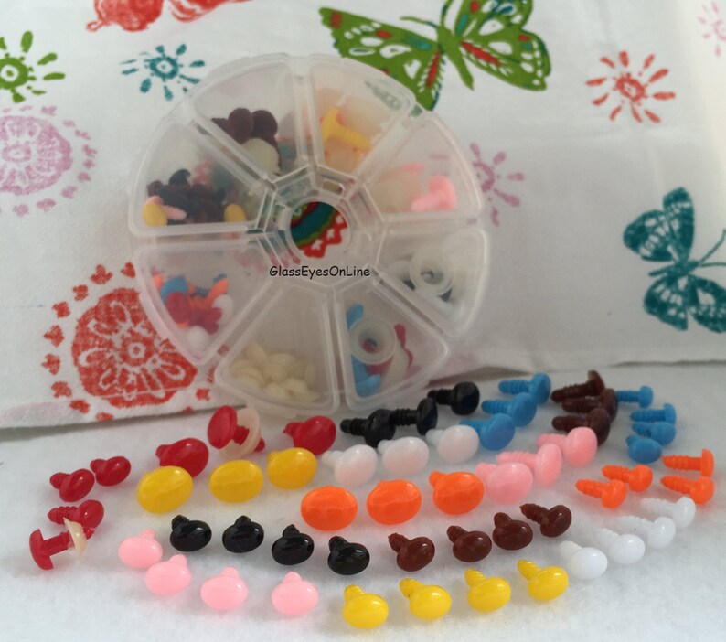 56 Oval Safety Noses Buttons Eyes Assortment in Plastic Case Etsy