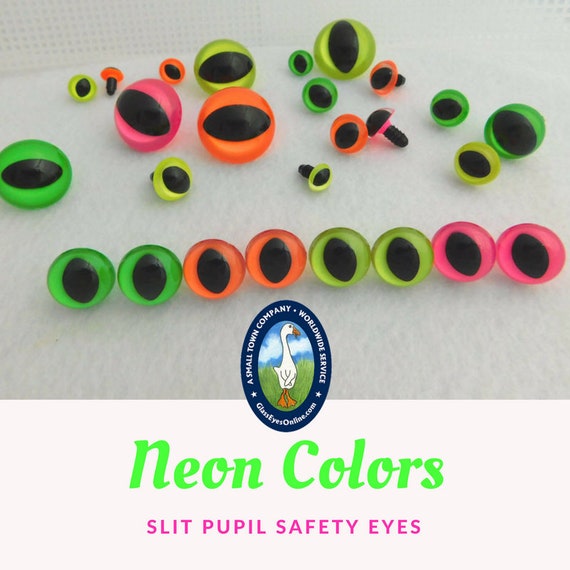 Slit Pupil Lime Green Glitter Safety Eyes (multiple size options