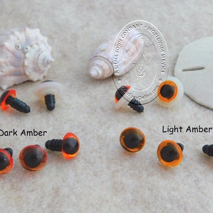 12 PAIR Acrylic Safety Eyes Amber With Plastic Washers 6m or 8mm or 9mm or 10mm or 12mm For Sewing, Crochet, Teddy Bear, Doll, Crafts APE image 6