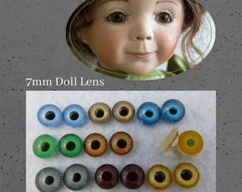 8 PAIR 7mm Plastic Doll Eyes  Iris Lens Pupil Flat Backs for Dolls, Trolls, Jewelry Design, Puppets, Carving, Sculpture, Crafts ( LN-1 )