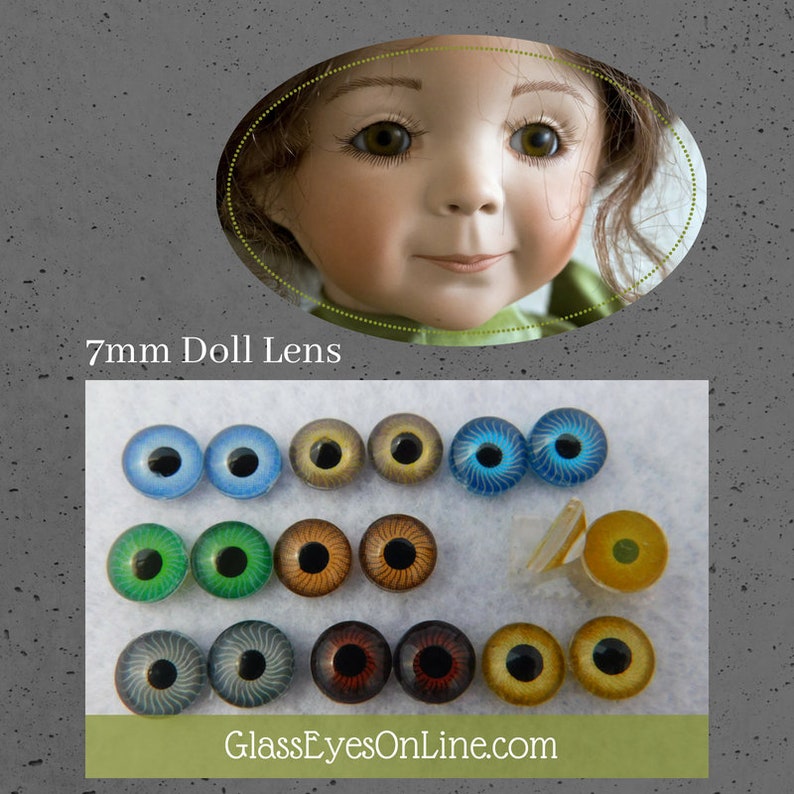 8 PAIR 7mm Plastic Doll Eyes Iris Lens Pupil Flat Backs for Etsy