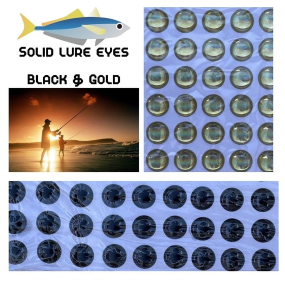 100 Pairs Fishing Lure Eyes Plastic No Pupil Flat Glue On Back 3mm to 12mm Silver and Black Craft Eyes, Plug Eye, Tackle Craft Eyes SLL-1