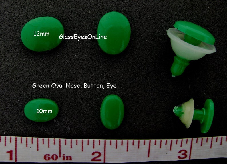 36 Oval Safety Nose, Button, Eyes Size 10mm or 12mm for Dolls, Teddy Bears, Cartoon Characters, Amigurumi, Sew, Crochet ON-1 image 3