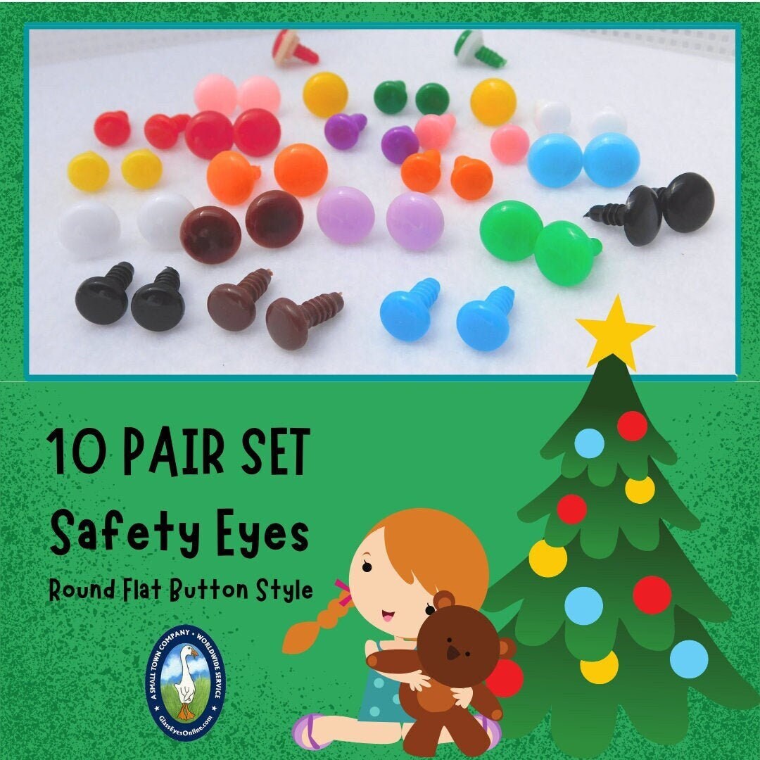 10 Pair 9mm Safety Eyes Noses Buttons Flat No Pupil For Etsy