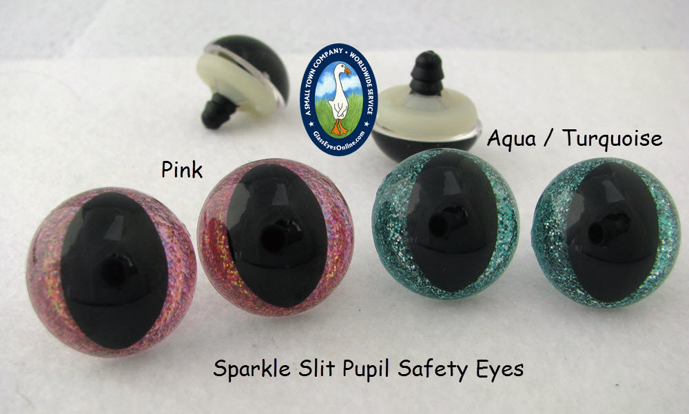 12 PAIR Safety Eyes Slit Pupil CLEAR 7.5mm or 10mm or 12mm or 15mm Paint  Backs or Use Clear. Sew, Crochet, Cats, Dragons, Frogs, CSPE-1 
