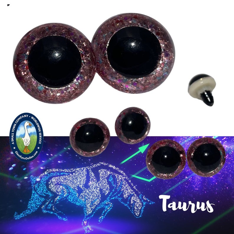 6 PAIR Safety Eyes Zodiac-2 Series Hand Painted 10mm to 30mm Fantasy Arts & Crafts Doll Teddy Bear Use in Crochet Sew Knit Craft Eyes ZOPE-2 image 4