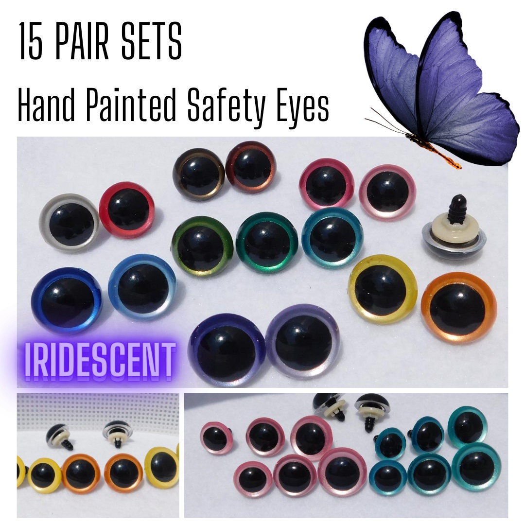 12 PAIR 10mm or 12mm or 15mm SLIT Pupil Plastic Safety Eyes Choose Color  for Cats, Dragons, Frogs, Fairies, Crochet, Amigurumi SPE-1 