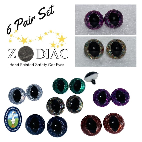 Cat Safety Eyes Hand Painted Zodiac Series 6 Pair 12mm to 25mm Etsy