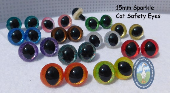 12 PAIR 15mm Safety Eyes, Noses, Buttons Flat Round No Pupil for