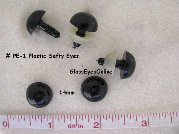 12 PAIR 14mm or 15mm or 16mm BLACK Safety Eyes With Washers for Teddybears,  Dolls, Puppets, Sewing, Crochet, Anime PE-1 -  Hong Kong