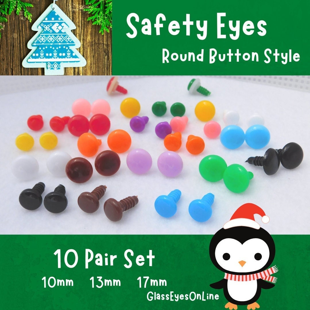 10 PAIR 10mm or 13mm or 17mm Safety Eyes Noses Buttons Flat Etsy