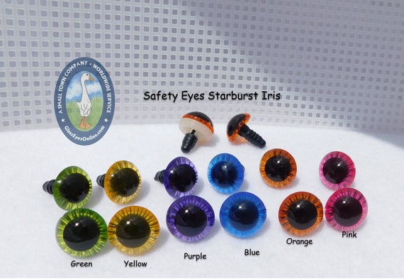 12 Pair Safety Eyes Starburst Iris 11mm 13mm or 15mm for Teddy
