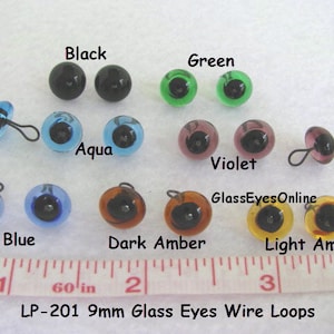 7 Pair Glass Sew On Eyes With Wire Loops Choose Size 4mm to 8mm Mix Transparent Colors For Teddy Bear Doll Needle Felting Sewing LP-201 image 8