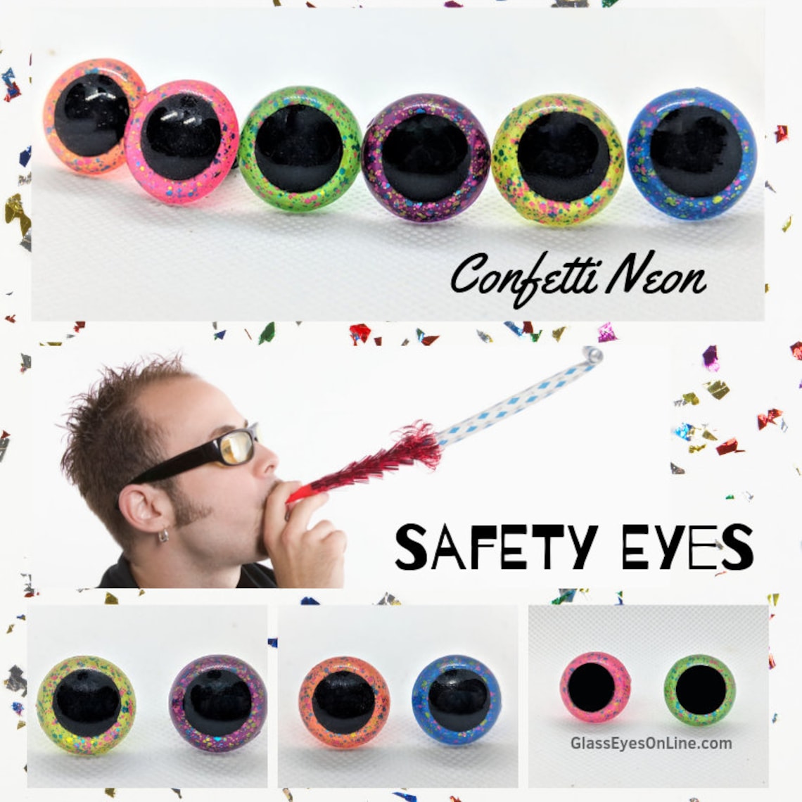 6 PAIR Safety Eyes Size 10mm to 45mm Mix Colors Hand Painted Etsy