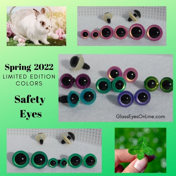 14 PAIR Safety Eyes 6mm or 12mm Solid Colors No Pupils ROUNDED Teddy Bear,  Doll, Plush Animals, Crafts Eyes, Crochet, Sew, Amigurumi RPE-1 