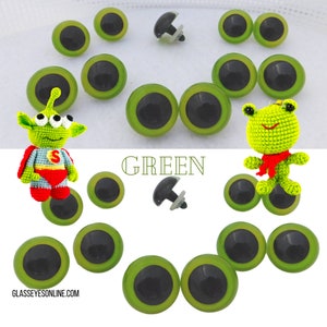 5 PAIR 24mm or 27mm or 30mm or 34mm Plastic Safety Eyes Choose ONE Color for puppet, teddy bear, doll, plush animal, sew, crochet PE-1 image 10