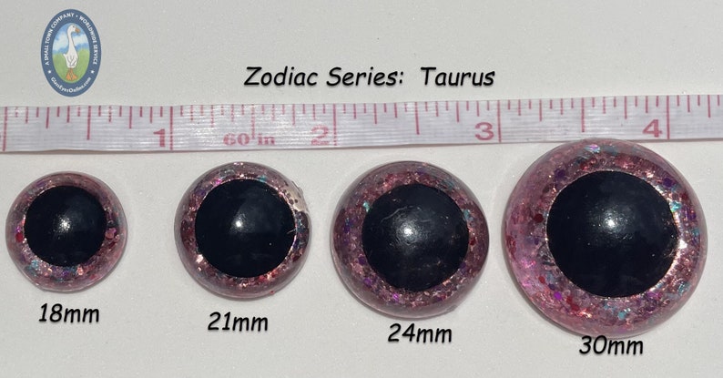 6 PAIR Safety Eyes Zodiac-2 Series Hand Painted 10mm to 30mm Fantasy Arts & Crafts Doll Teddy Bear Use in Crochet Sew Knit Craft Eyes ZOPE-2 image 5