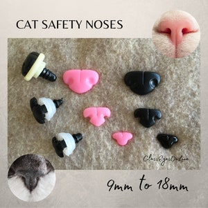 Black Cat Noses Size 11mm by 7mm With Washer for Cat, Kitten, Fantasy Creature, Plush Animal, Sew, Crochet, Amigurumi  ( CTN-1 )
