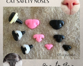 Black Cat Noses Size 11mm by 7mm With Washer for Cat, Kitten, Fantasy Creature, Plush Animal, Sew, Crochet, Amigurumi  ( CTN-1 )