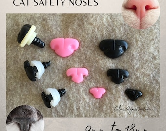 Black Cat Noses Size 11mm by 7mm With Washer for Cat, Kitten, Fantasy Creature, Plush Animal, Sew, Crochet, Amigurumi  ( CTN-1 )