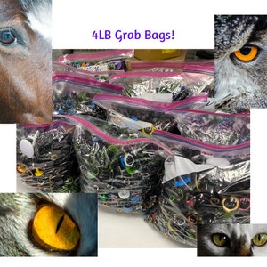 SECONDS Sale 4LB Grab Bags Mixed Colors, Sizes and Styles In Each Bag. Safety Eyes with Small Flaws. Washers Not included. GB-4lb-MIX image 2