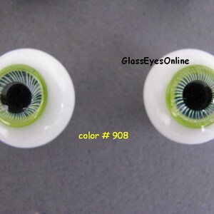 1 PAIR Glass Doll Eyes 12mm Solid Glass Craft Eyes for Dolls, Fairy, Mermaid, Fantasy, Ooak, Sculpture, Bisque, Polymer Clay, Carving TCDE 908