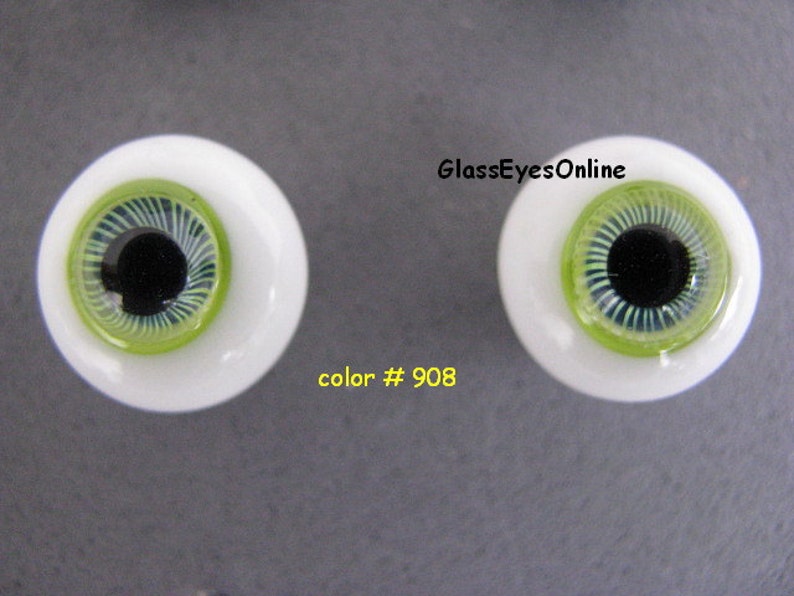 1 PAIR Glass Doll Eyes 12mm Solid Glass Craft Eyes for Dolls, Fairy, Mermaid, Fantasy, Ooak, Sculpture, Bisque, Polymer Clay, Carving TCDE 908