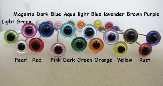 BEAR ANIMAL DOLL 4 X IRIDESCENT TOY EYES SAFETY TEDDY EYES 16MM RUST