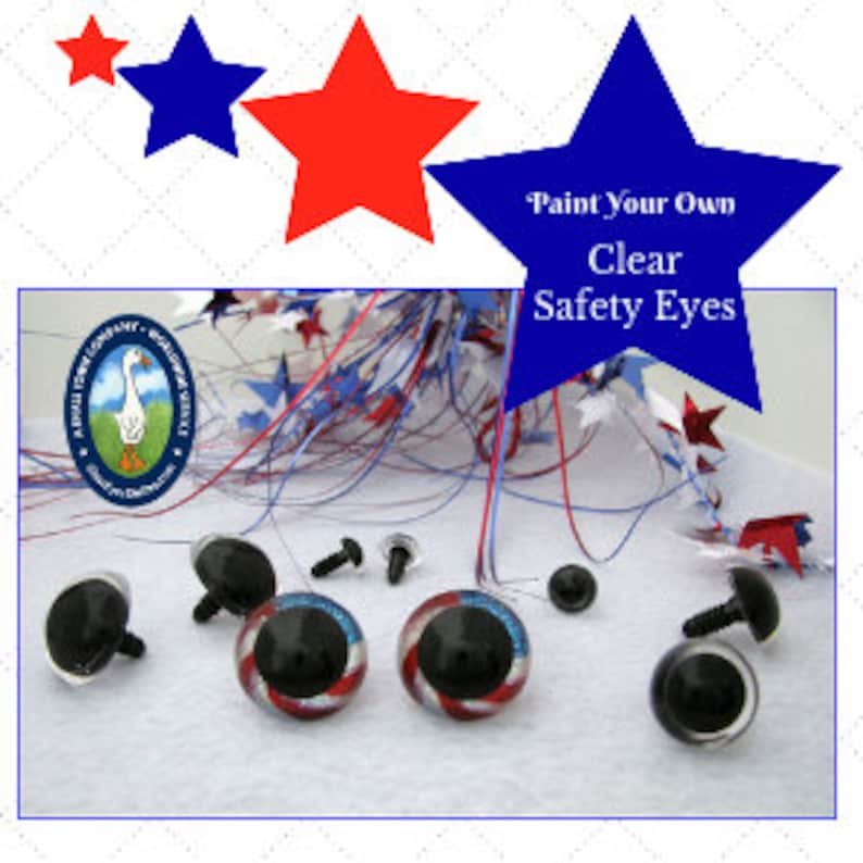 6 PAIR Clear Safety Eyes Paint Backs for Unique Colors or Etsy