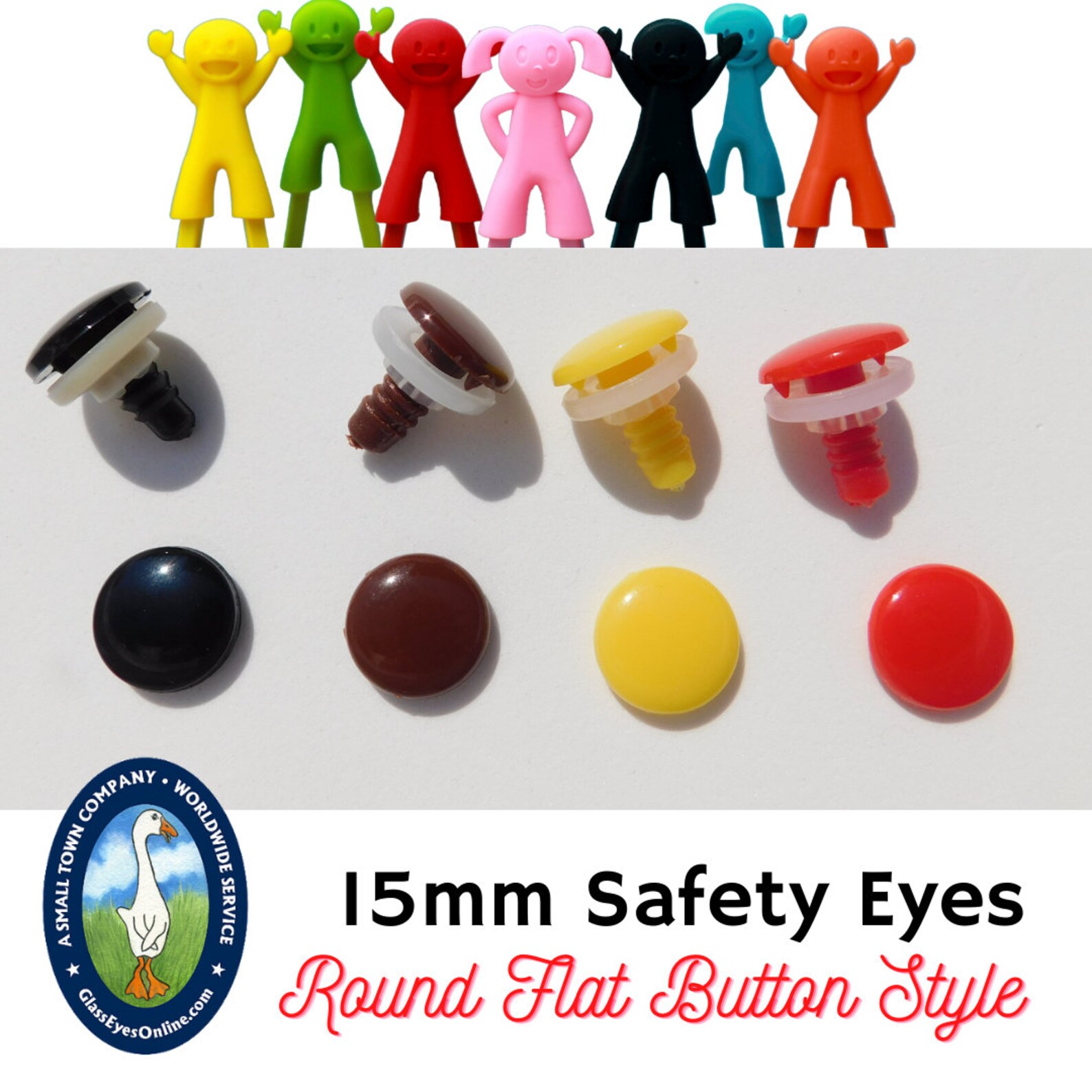 8 PAIR 15mm Safety Eyes Noses Buttons Flat Round No Pupil Etsy