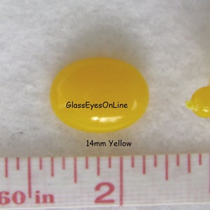 30 pc. 14mm OVAL Plastic Safety NOSES, Buttons, or Eyes for Teddy Bears, Dolls, Bunnies, Plush Animals, Sewing, Amigurumi, Crochet ON-1 Yellow