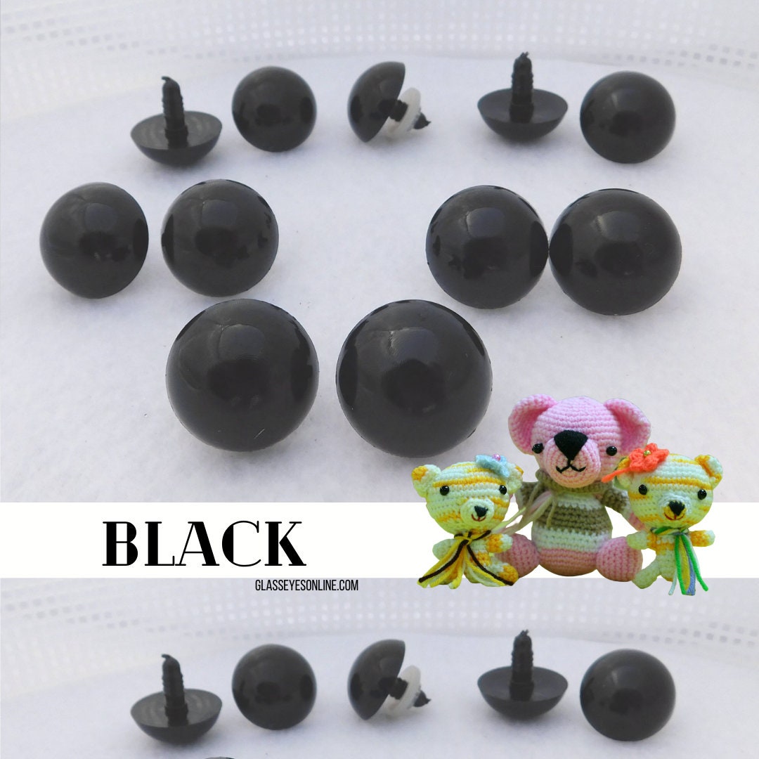 5 PAIR BLACK Safety Eyes 24mm or 27mm or 30mm or 34mm Extra Large for Teddy  Bears, Dolls, Puppets, Monsters, Sewing, Crochet PE-1 -  Israel