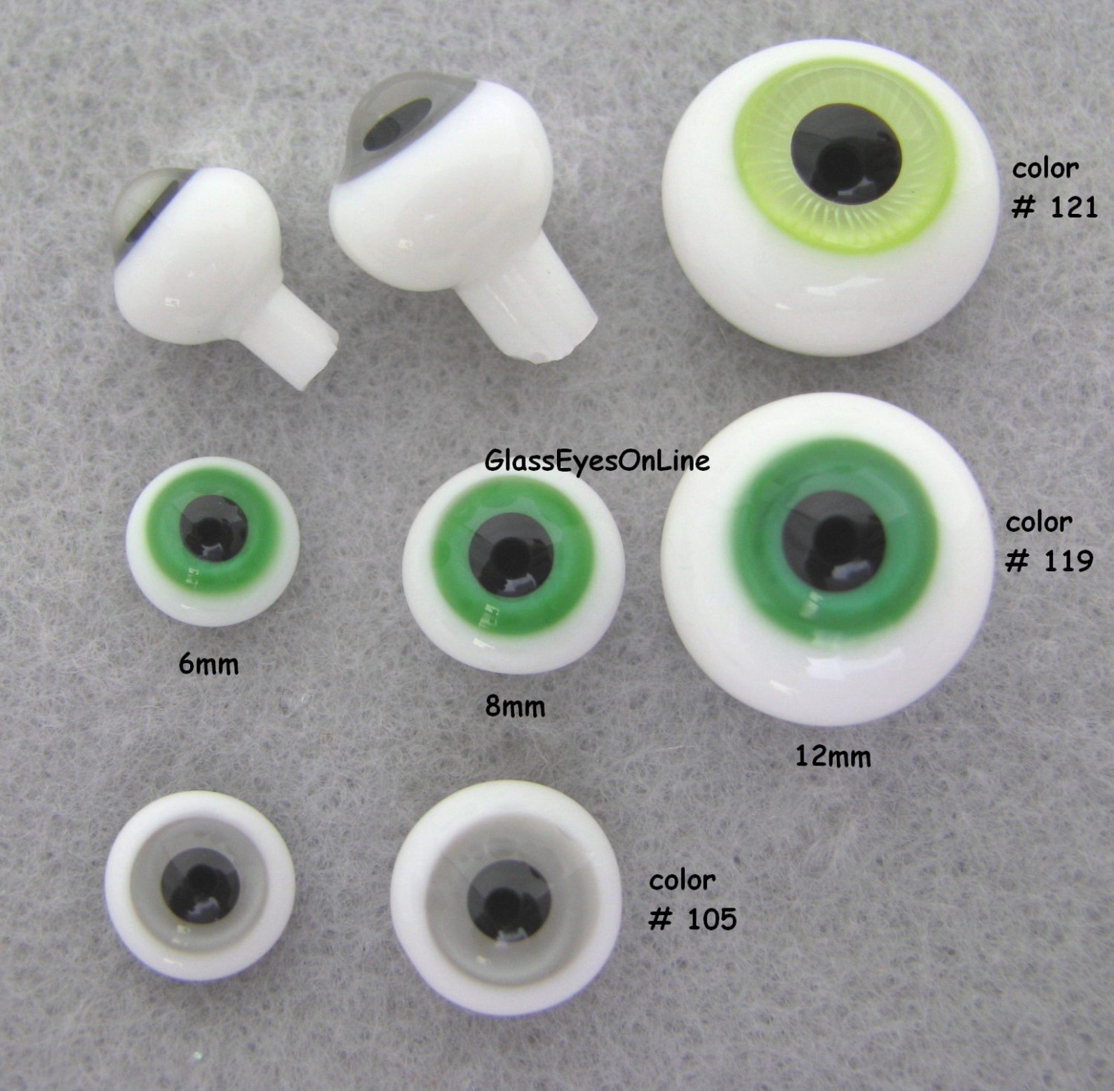 1 PAIR 6mm 8mm 10mm 12mm Solid Glass Doll Eyes Fantasy Colors Etsy