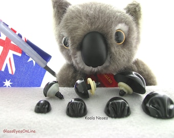 12 Koala Noses With Safety Washers Size 17mm or 22mm  or 26mm Mix Sizes For Koala Teddy Bears and Fantasy Characters (KN-1 )