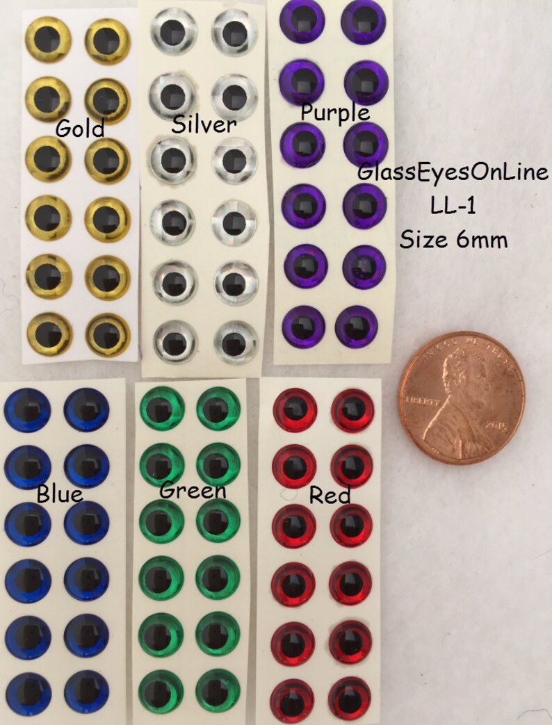 100 Pairs 2mm to 16mm Fish Lure Eyes Flat with Glue On Backs Etsy