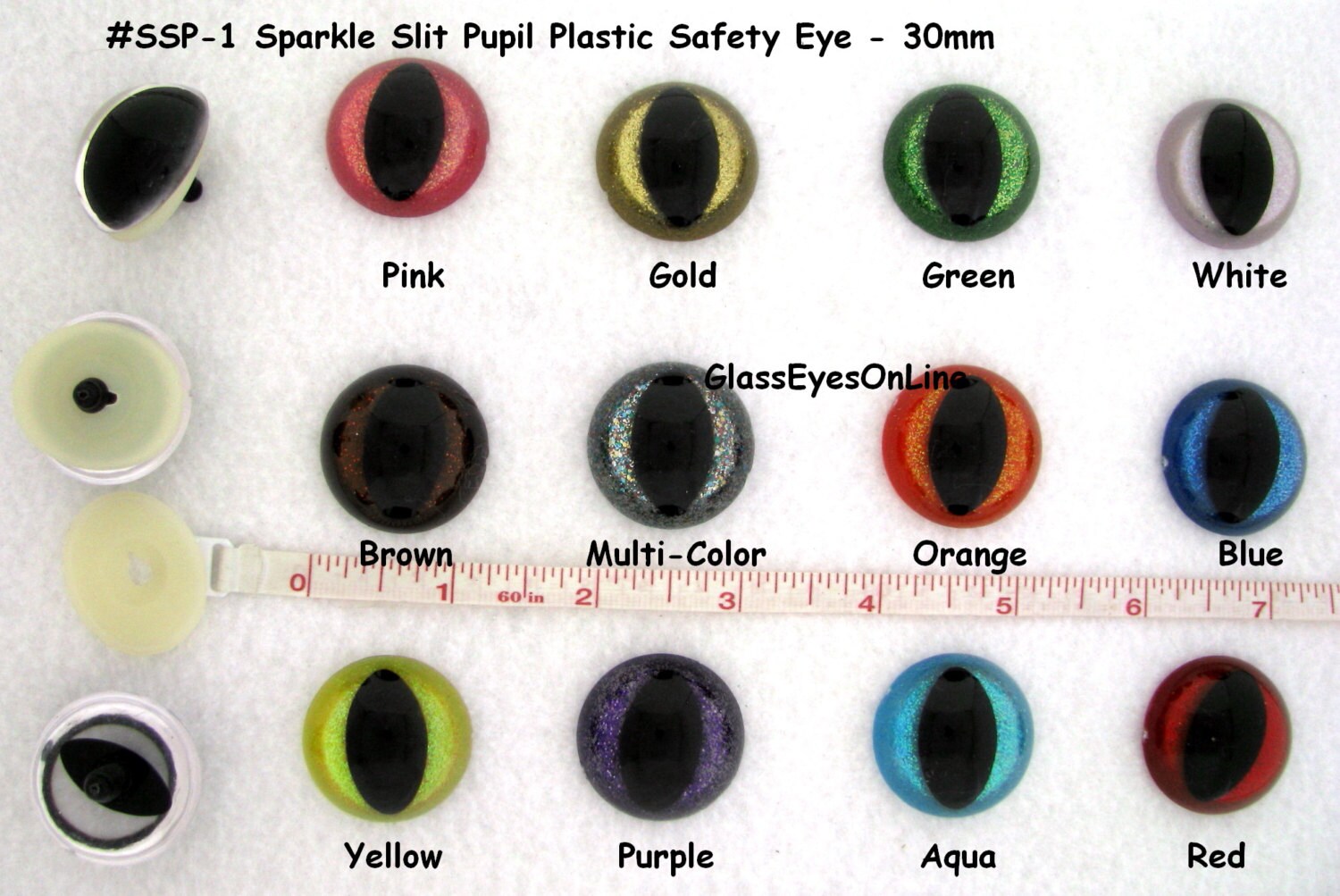 2 PAIR Cat Eyes 25mm or 28mm or 30mm SLIT Pupil Safety Eyes Etsy