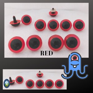 5 PAIR 24mm or 27mm or 30mm or 34mm Plastic Safety Eyes Choose ONE Color for puppet, teddy bear, doll, plush animal, sew, crochet PE-1 image 3
