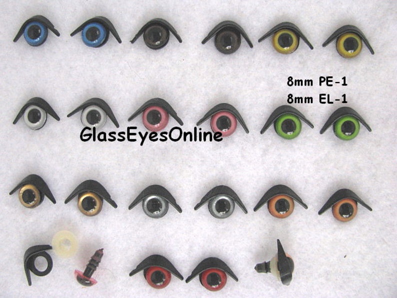 8mm or 10mm or 12mm Safety Eyes With Eye Lids Set 10 Pair for Etsy