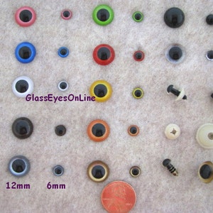 20 PAIR Assorted Size 6mm to 12mm Safety Eyes Choose Color for teddy bears, puppets, dolls, sewing, crochet, amigurumi, crafts   (PE-1)