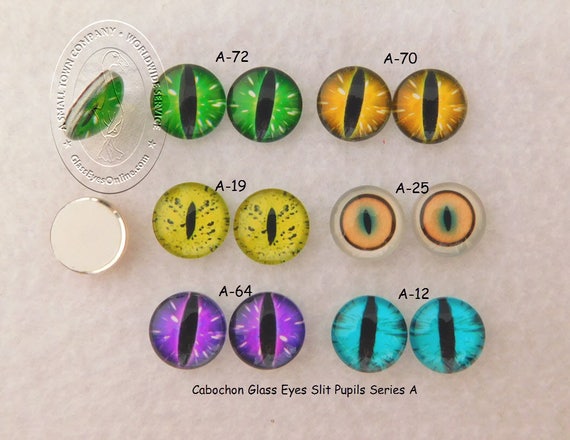 Glass Eyes for Dolls, Sculpture, and Crafts 14mm Cabochons 