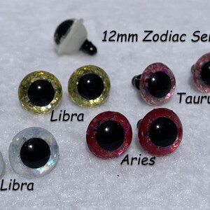 6 PAIR Safety Eyes Zodiac-2 Series Hand Painted 10mm to 30mm Fantasy Arts & Crafts Doll Teddy Bear Use in Crochet Sew Knit Craft Eyes ZOPE-2 image 7